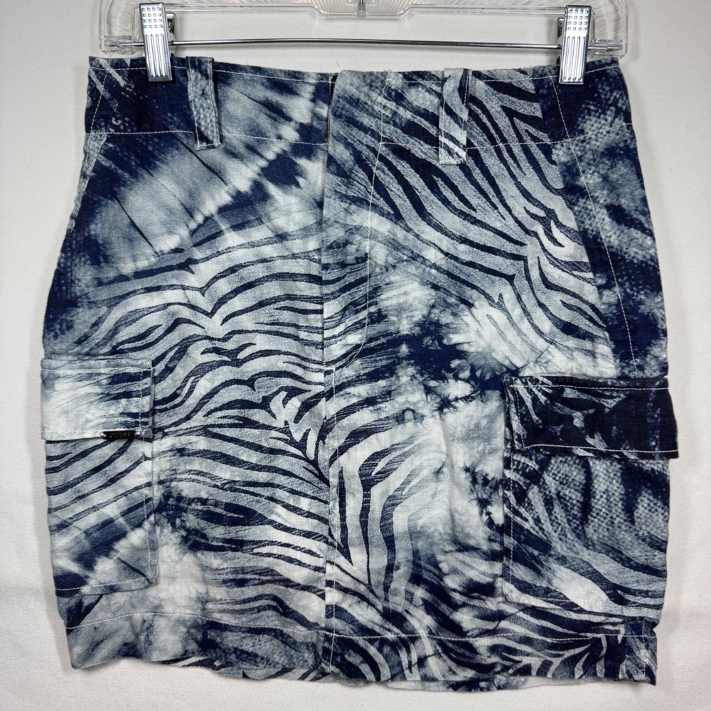 Guess Tie Dye Zebra Print Cargo Mini Skirt Women's Size‎ 4